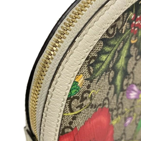 Auth GUCCI Ophidia GG Flora Small Shoulder Bag Beige White Multi PVC 1053-11724 - Picture 10 of 14